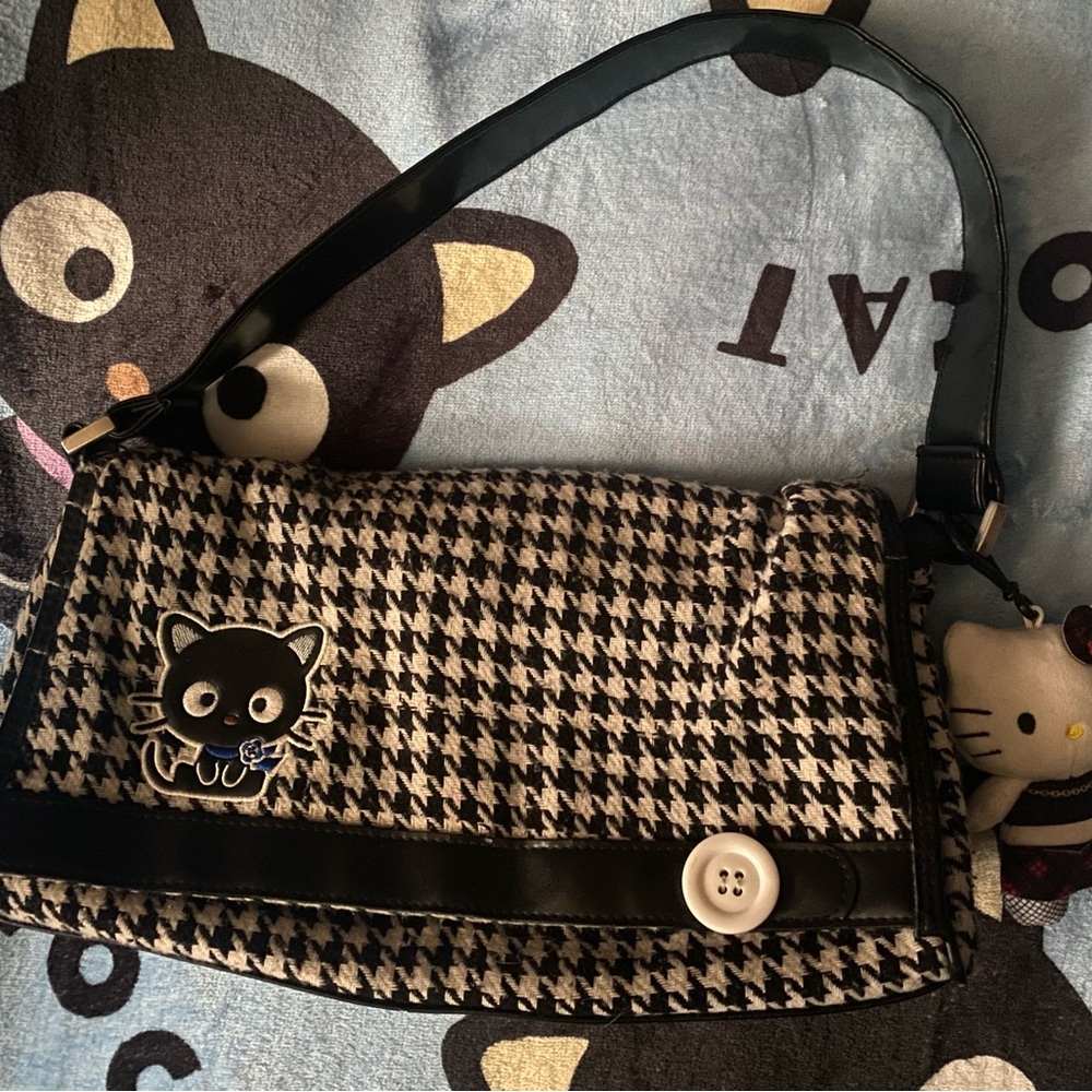 Rare chococat houndstooth shoulder bag